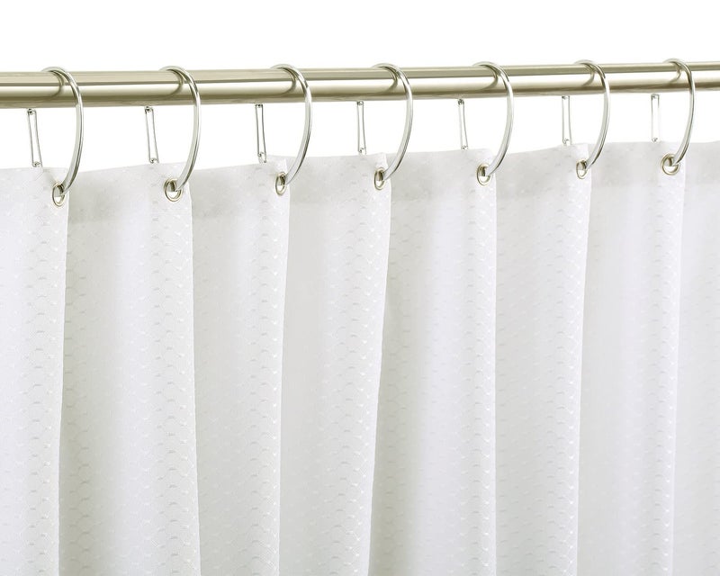 ZESLMG Nickel Shower Curtain Rings, Rustproof Shower Curtain Hooks for Bathroom, ZESLMG Decorative Shower Hooks Rings for Shower Curtain Rod Hangers, Set of 12 D-Shaped Design - Image 3